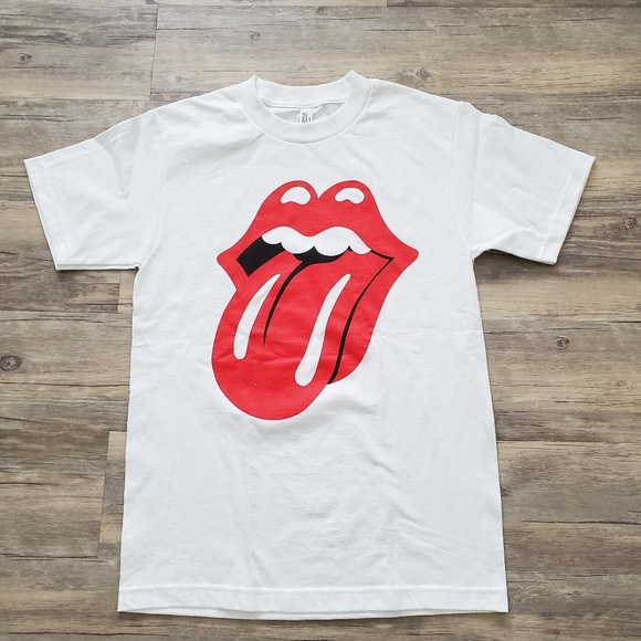 THE ROLLING STONES CLASSIC TONGUE WHITE TSHIRT - Picture 1 of 2